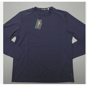 New RLX Ralph Lauren L/S Pullover Top Navy Men's Size LARGE Lightweight Nylon